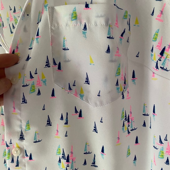 2/$18: Button-Up Sleeveless Top with Sailboats - Picture 3 of 5